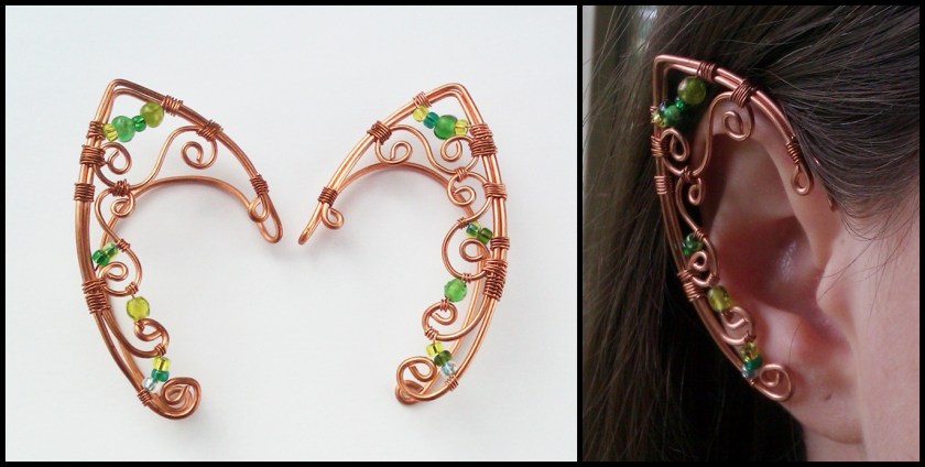 wire wrapped elven earcuffs