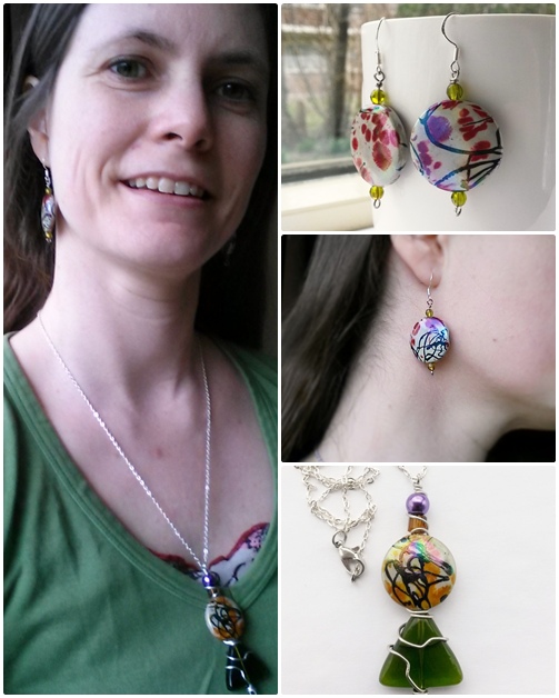 handmade colourful jewelry set