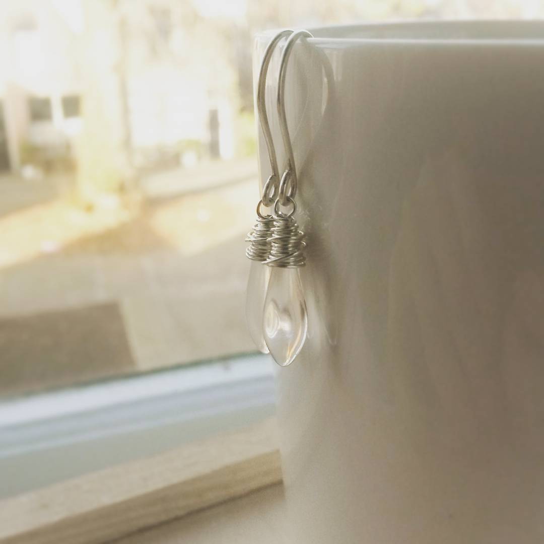 zilveren druppel oorbellen