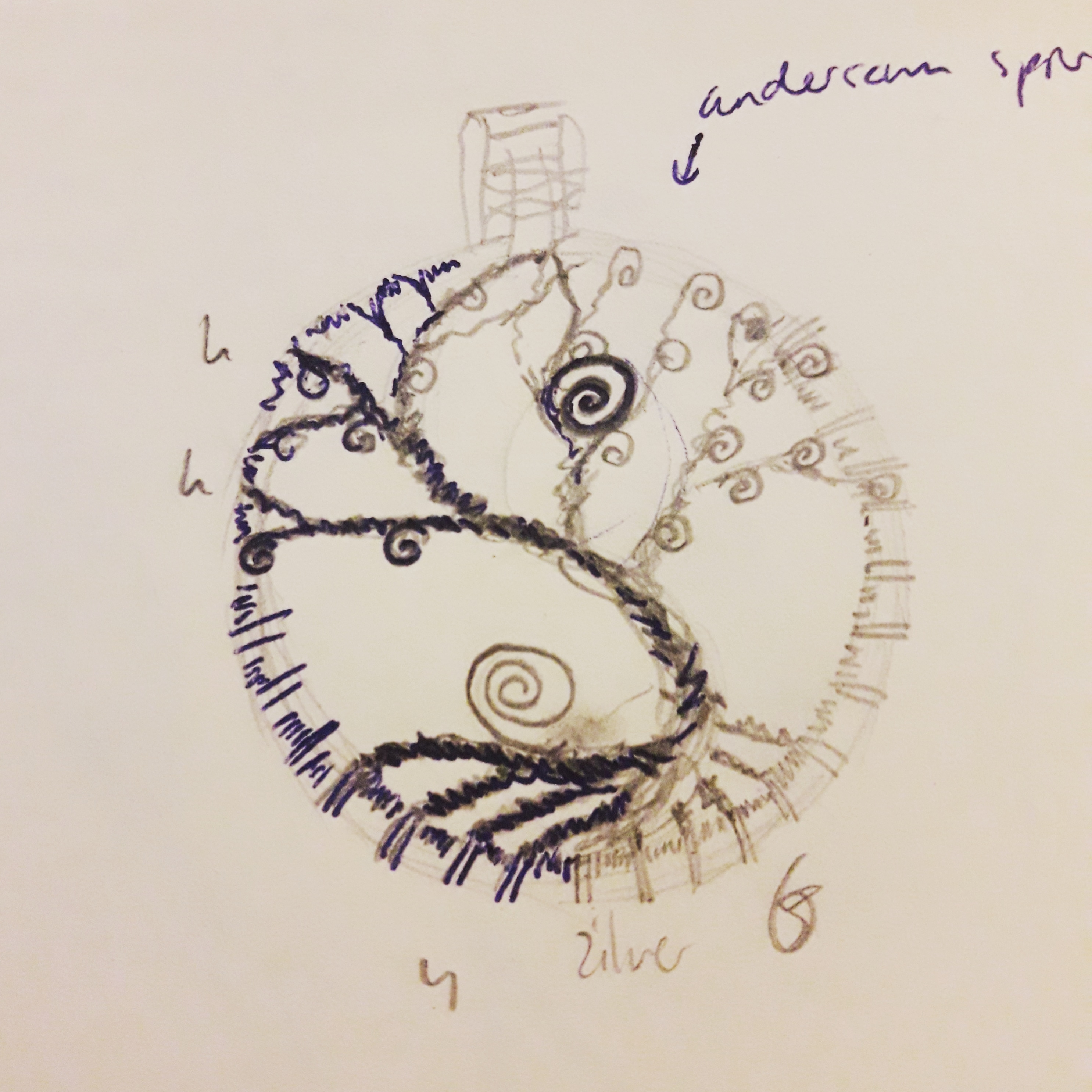 Ontwerp schets yin yang levensboom